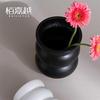 北欧现代圆圈陶瓷花瓶摆件现代黑白素色花插样板间软装家居饰品