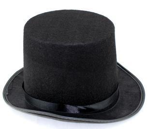 魔术师帽子魔术礼帽林肯高帽，无纺布黑色爵士成人六一儿童节圣诞节