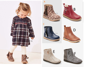 next英国女童秋冬季流苏棉靴豹纹，粉色蓝色靴子中筒短靴