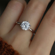 婚礼对戒闺蜜戒指s925纯银超闪锆石戒指指环女开口可调节时尚