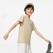 李宁男大童短袖T恤2023夏季舒适排汗时尚吸湿排汗运动文化衫