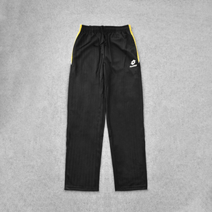 男士夏季足球裤透气系带条纹跑步组队速干长裤