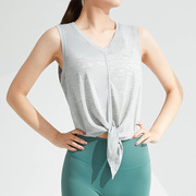 瑜伽服背心罩衫棉感露脐瑜伽运动上衣女修身速干健身T恤原厂