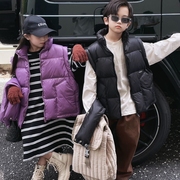 韩国童装男女童羽绒马甲冬中大童坎肩外穿保暖马夹背心面包服亲子