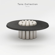 Tons Collection Raku贝斯烤漆茶几简约北欧设计艺术圆形