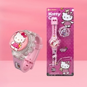 凯蒂猫电子表旋转翻盖灯光音乐哈喽Kitty手表盖子可旋转女童玩具