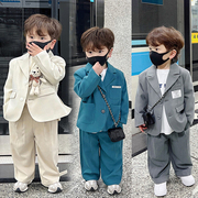 男童西装外套春韩版休闲男孩西服百搭时髦宽松儿童小西装套装帅气