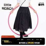 littlemoco童装夏装，儿童女童中长款抽褶半身裙子kbb2skt006