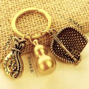 纯黄铜十二生肖钥匙扣招财，葫芦转运精致挂饰品汽车钥匙扣钱袋配件
