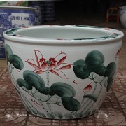 景德镇青花陶瓷鱼缸落地1米特大水缸，瓷缸睡莲大荷花缸乌龟缸