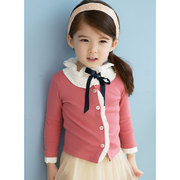 女童衣服女宝宝外搭外套洋气粉红色女童针织开衫34岁公主