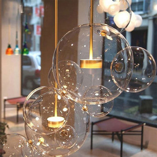 创意米奇泡泡吊灯设计师，led客厅餐厅，卧室后现代北欧玻璃吊灯
