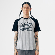 JOKESTER十周年复刻条纹棒球插肩袖街头BBOY嘻哈国潮纯棉夏季t恤