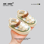 ABC ANGF女童凉鞋2024春季男童镂空半凉鞋宝宝包头学步鞋