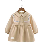 宝宝罩衣公主洋气风衣式纯棉防水反穿衣女孩外穿防脏护衣儿童围兜
