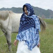夏季度假民族风围巾文艺棉麻，女士云南旅游西藏防晒包头丝巾大披肩