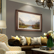 餐厅装饰画欧式客厅沙发背景墙挂画卧室玄关单幅风景油画美式