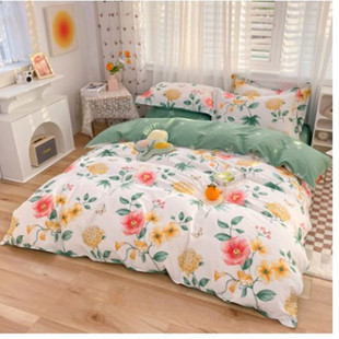 纯棉全棉套件斜纹印花床单式，四件套床上用品多规格花卉简约可订做