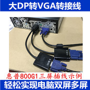 划算台式电脑主机办公大dp转vga线dp转换vga多屏高清线转接头