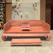 缅甸花梨木中式仿古素面罗汉床大果紫檀床榻，红木罗汉床独板实木