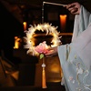 中国风羽毛兔子灯笼儿童手提发光古风兔年花灯中秋节新年装饰摆摊