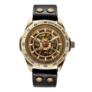 男皮带钢带手表复古青铜色时尚士自动机械表SHENHUA深华9281商务