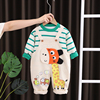 男童秋季背带裤套装6-8-12个月1一2岁男宝宝春秋两件套婴儿童衣服