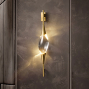 全铜水晶壁灯卧室2024客厅，轻奢高级感床头灯，创意造型氛围艺术