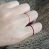 红绳戒指情侣对戒手工，编织细指环红色，送闺蜜可调节红线转运戒指女