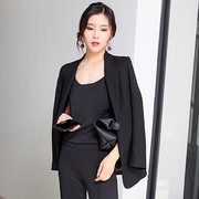 黑色西装外套女长袖2019秋韩版休闲修身显瘦小西服上衣西服