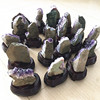 天然原石风水摆件紫水晶簇紫晶洞水晶球家居饰品客厅招财聚宝盆