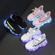 usb充电七彩LED发光鞋儿童男女童夜光带灯闪光学生运动鞋