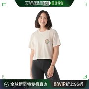 香港直邮潮奢smartwool女士天蓝色，印花短款短袖t恤swlz95s