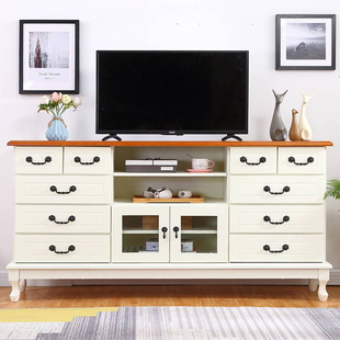欧式电视柜实木客厅白色电视柜，现代简约卧室，斗柜储物地柜简约现代
