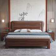 雅行紫金檀木全实木床，1.8米现代简约新中式储物大床主卧室双人床