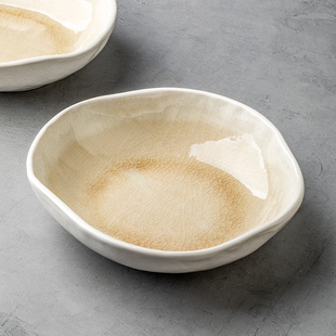 悠瓷冰裂釉7.5英寸异形陶，瓷碗高颜值家用沙拉，碗面碗个性复古餐具