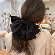超大蝴蝶结发夹黑色高级感秋冬发卡成质立体法式仙美夹子头饰