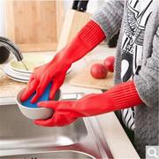 家用加长加厚塑胶手套洗衣洗碗手套胶皮手套橡胶手套乳胶手套2付