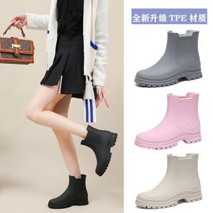 日本2023女士雨鞋可爱防水防滑雨靴女时尚款外穿水鞋工作胶鞋