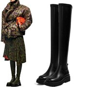 2021 women Knee-high boots flat boots plus size 43女平跟长靴