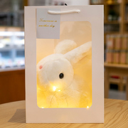 可爱仿真兔子礼盒装毛绒玩具，公仔情侣一对布娃娃，小白兔子中秋礼物