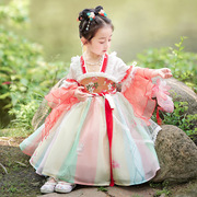 夏装新古典淑女中国风女童连衣裙六一儿童表演短袖仙女裙刺绣襦裙