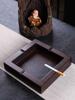 黑檀实木烟灰缸大号，带盖烟灰缸创意个性，潮流中式复古客厅家用定制