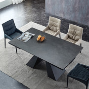 进口岩板餐桌伸缩长方形，现代简约家用小户型，折叠可拉伸餐桌椅组合