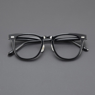 余文乐眼镜大脸复古眼镜框配近视镜架男女大框透明板材黑框潮