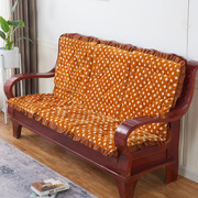 老式实木沙发垫单人座防滑加厚海绵，红木沙发坐垫带靠背，连体木椅垫