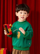 圣诞节儿童服装男童加绒加厚卫衣圣诞树主题，装扮衣服女童演出服