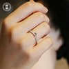 唐奢925纯银18k包金d色，莫桑石仿真(石仿真)钻石，求订婚结婚戒指女小众设计