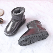 牛皮儿童雪地靴男女童鞋冬季加厚全羊毛一体防水滑宝宝套低筒短靴