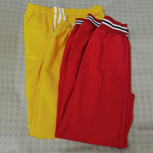 黄裤子黄色上衣男童长袖衬衣短袖女童红色套装实验小学灰色马甲